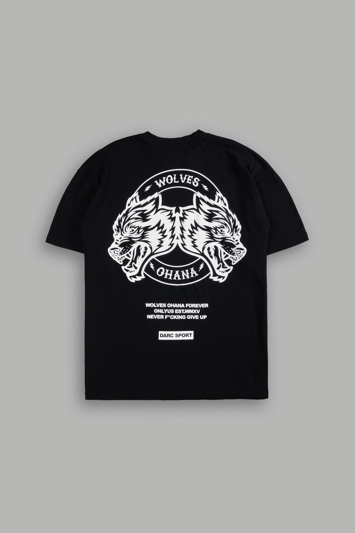 Wolves Ohana Forever "Premium" Oversized Tee in Black