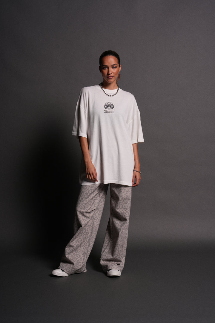 Wolves Ohana Forever "Premium" Oversized Tee in Cream