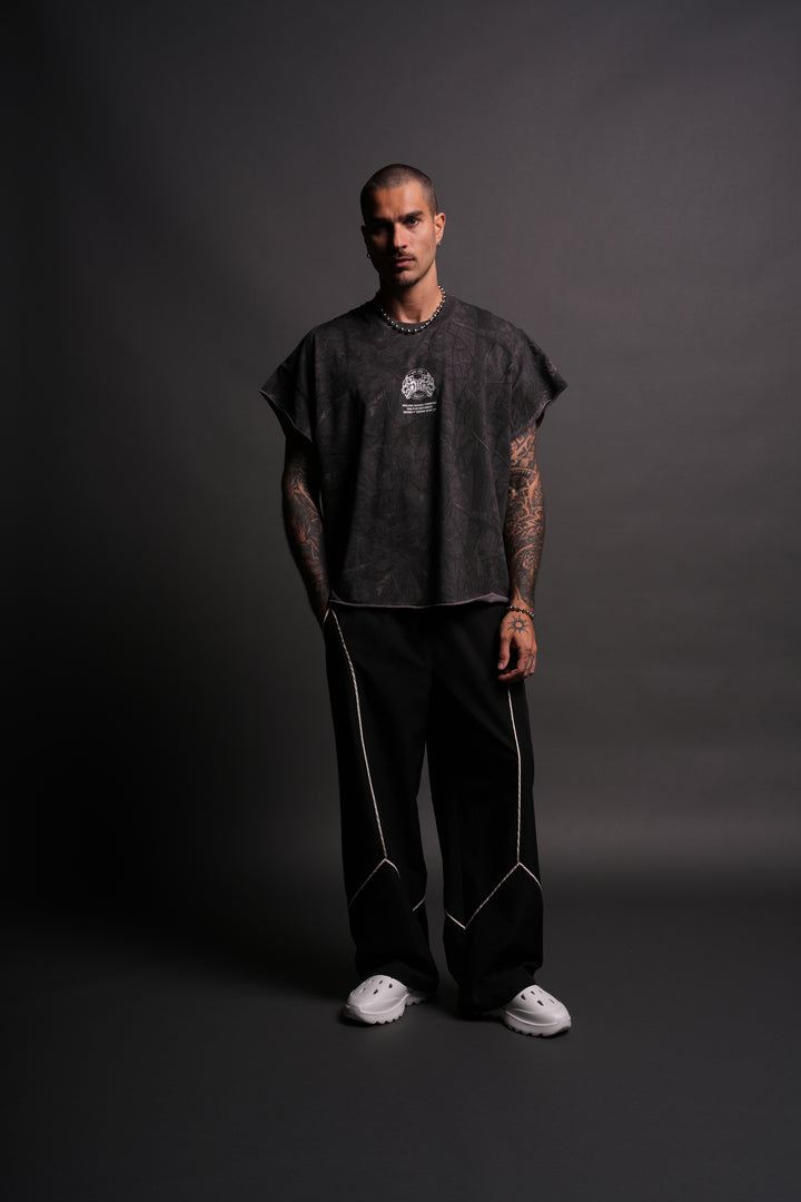 Wolves Ohana Forever "Grunge" Cut Off Tee in Darc Driftwood Forest Camo