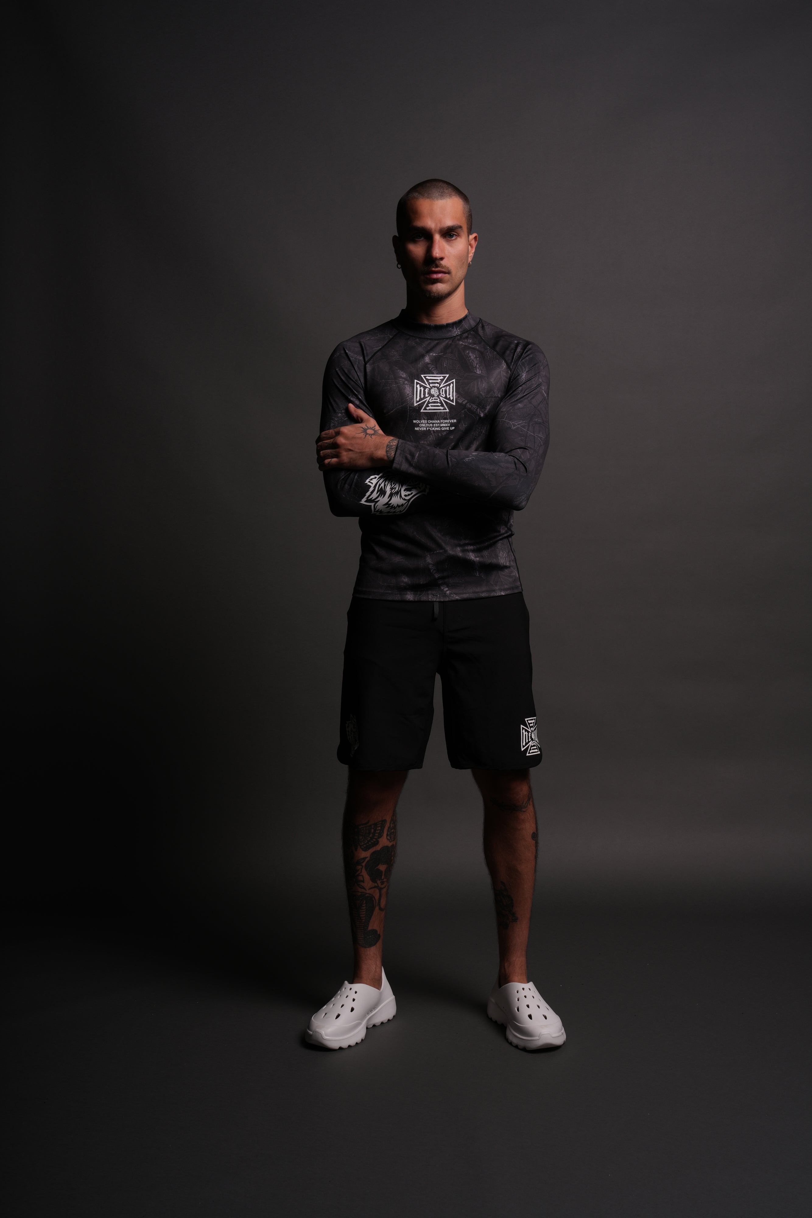 Core Rash Guard in Darc Driftwood Forest Camo