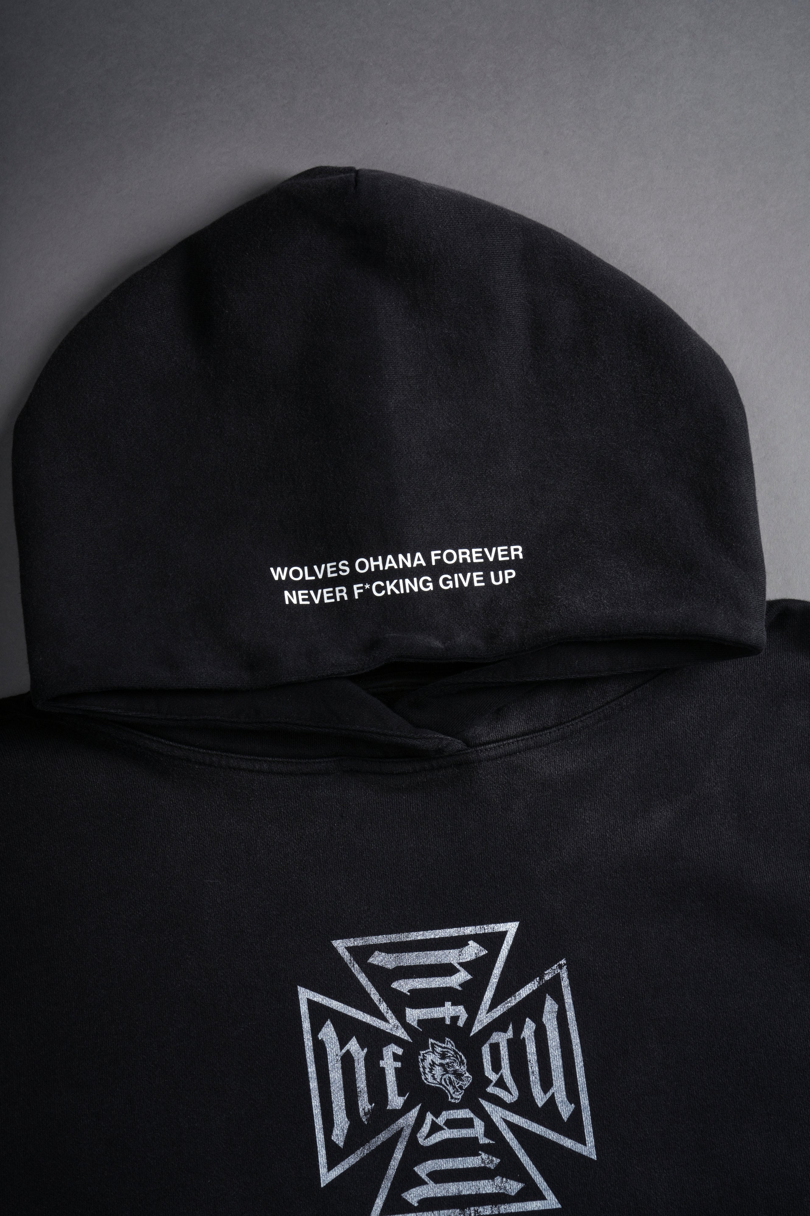 Loyal To The Core "Gage Box Cut" Grunge Hoodie in Black Drift Wash