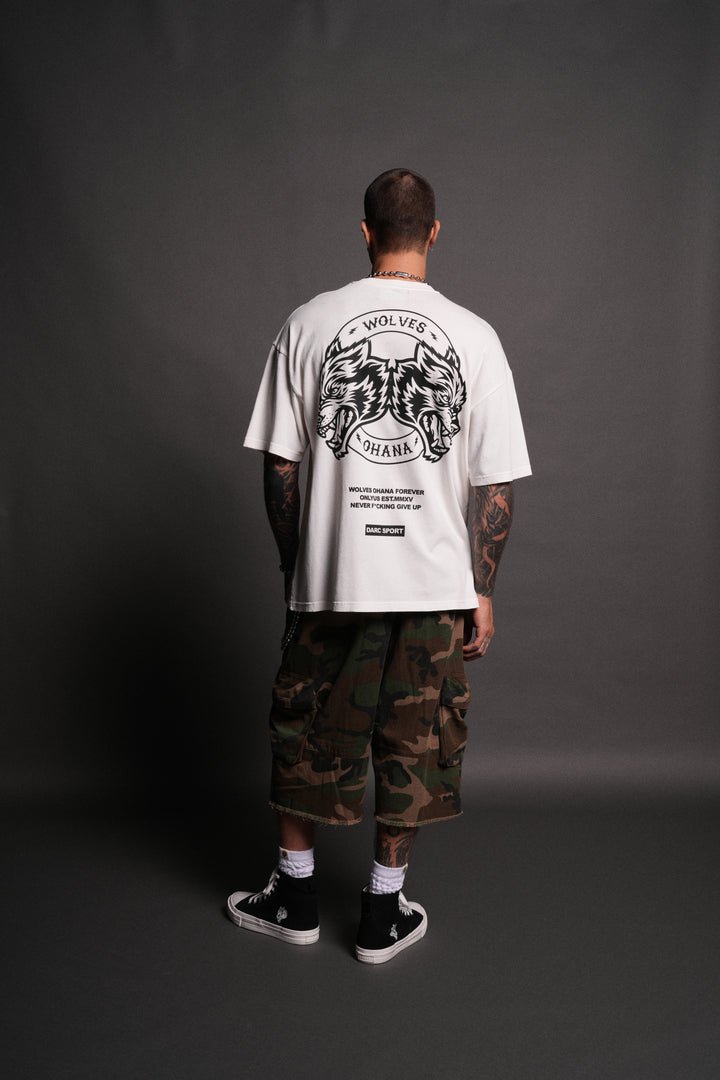 Wolves Ohana Forever "Premium" Oversized Tee in Cream