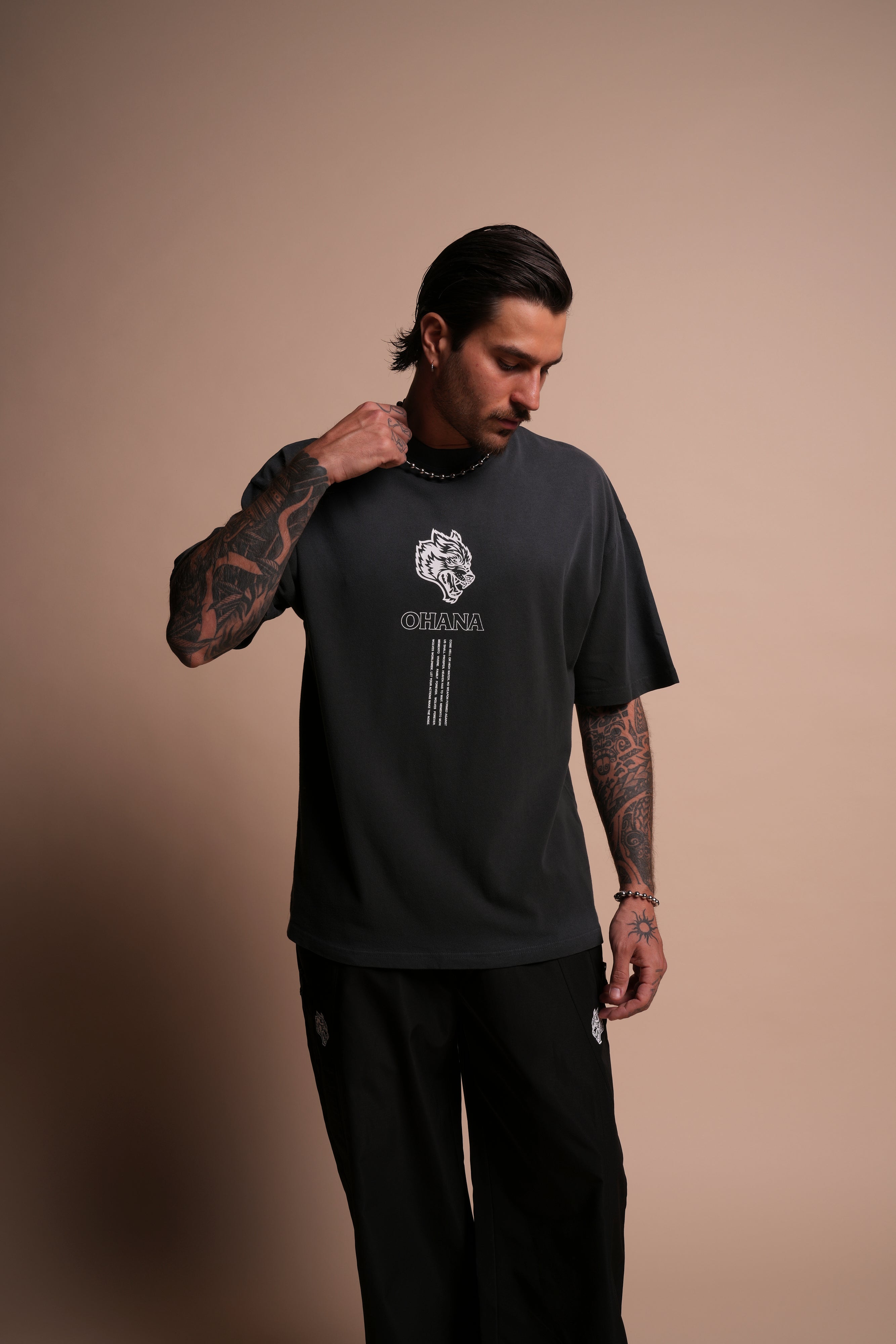 Ohana SSDDNFGU "Premium" Oversized Tee in Darc Ash Sun Fade