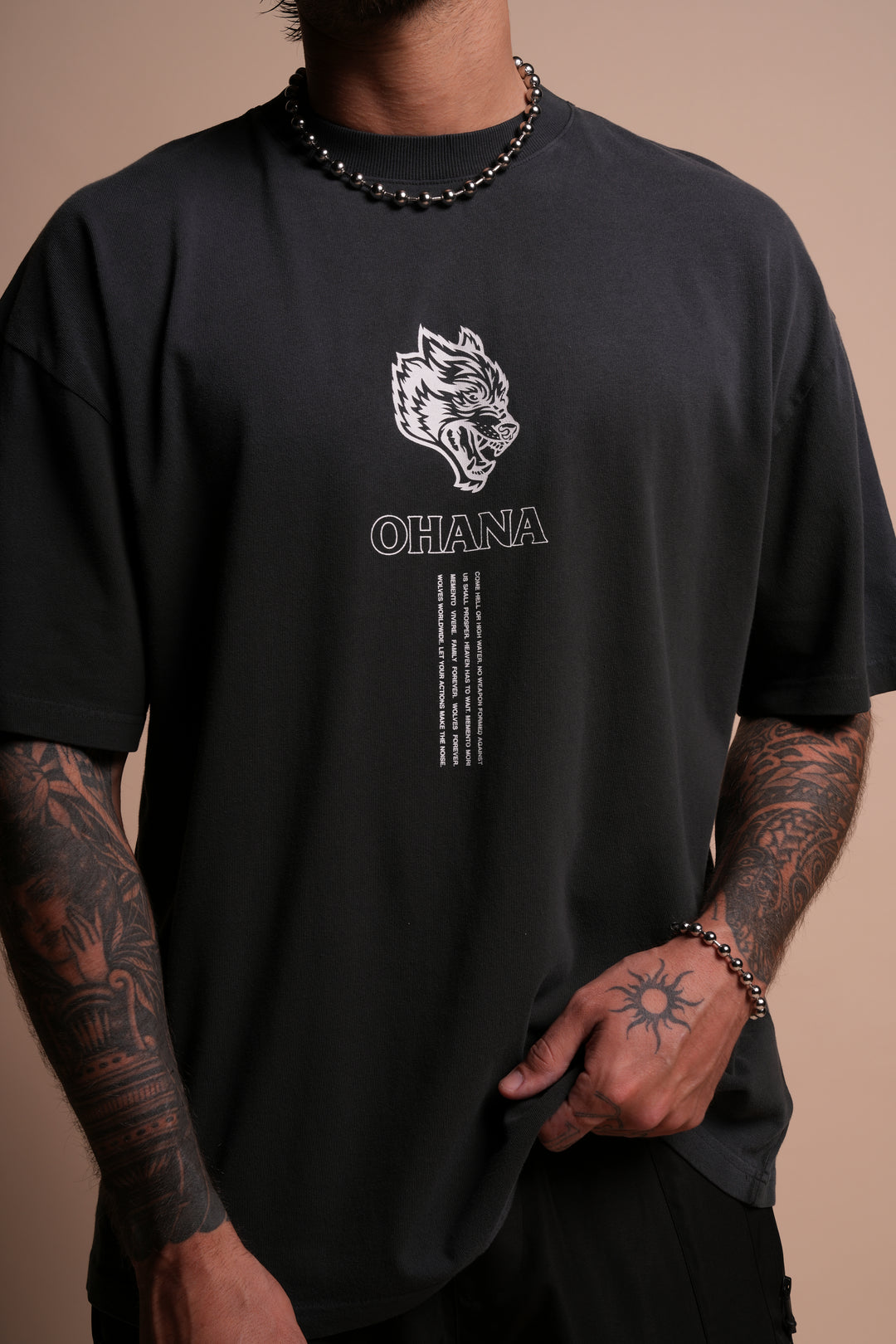 Ohana SSDDNFGU "Premium" Oversized Tee in Darc Ash Sun Fade