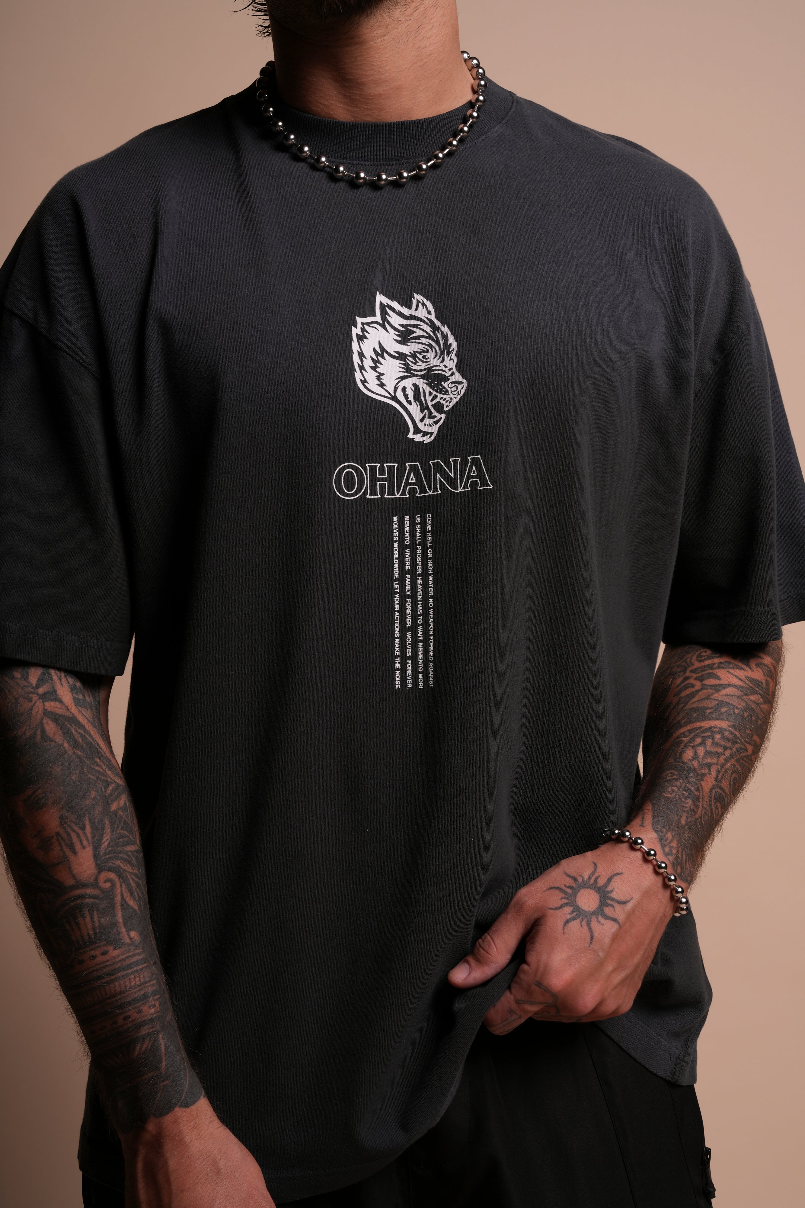 Ohana SSDDNFGU "Premium" Oversized Tee in Darc Ash Sun Fade
