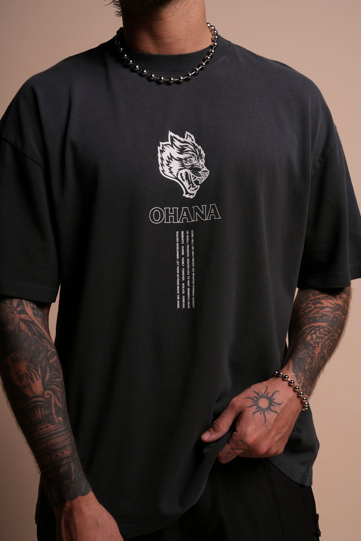 Ohana SSDDNFGU "Premium" Oversized Tee in Darc Ash Sun Fade