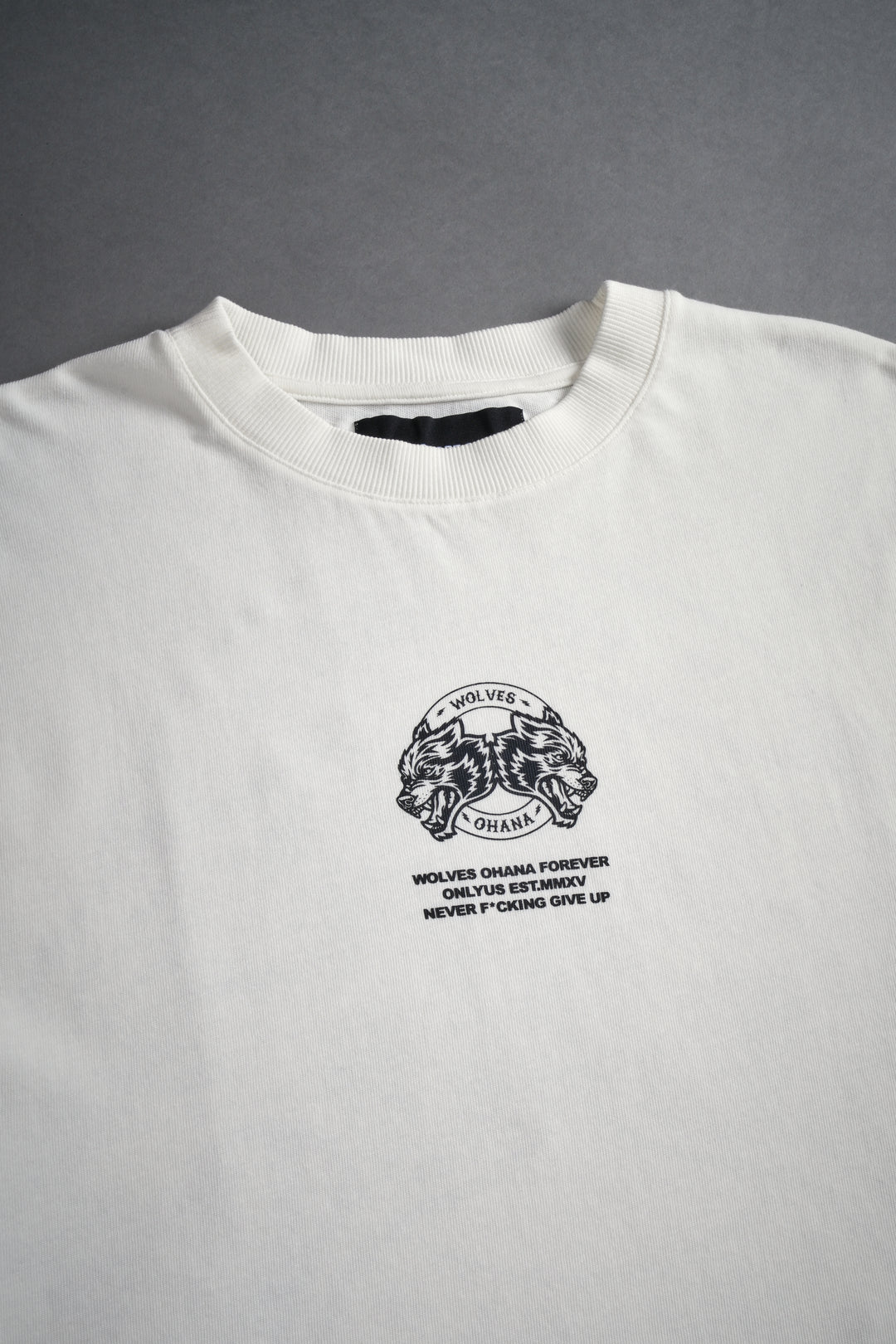 Wolves Ohana Forever "Premium" Oversized Tee in Cream