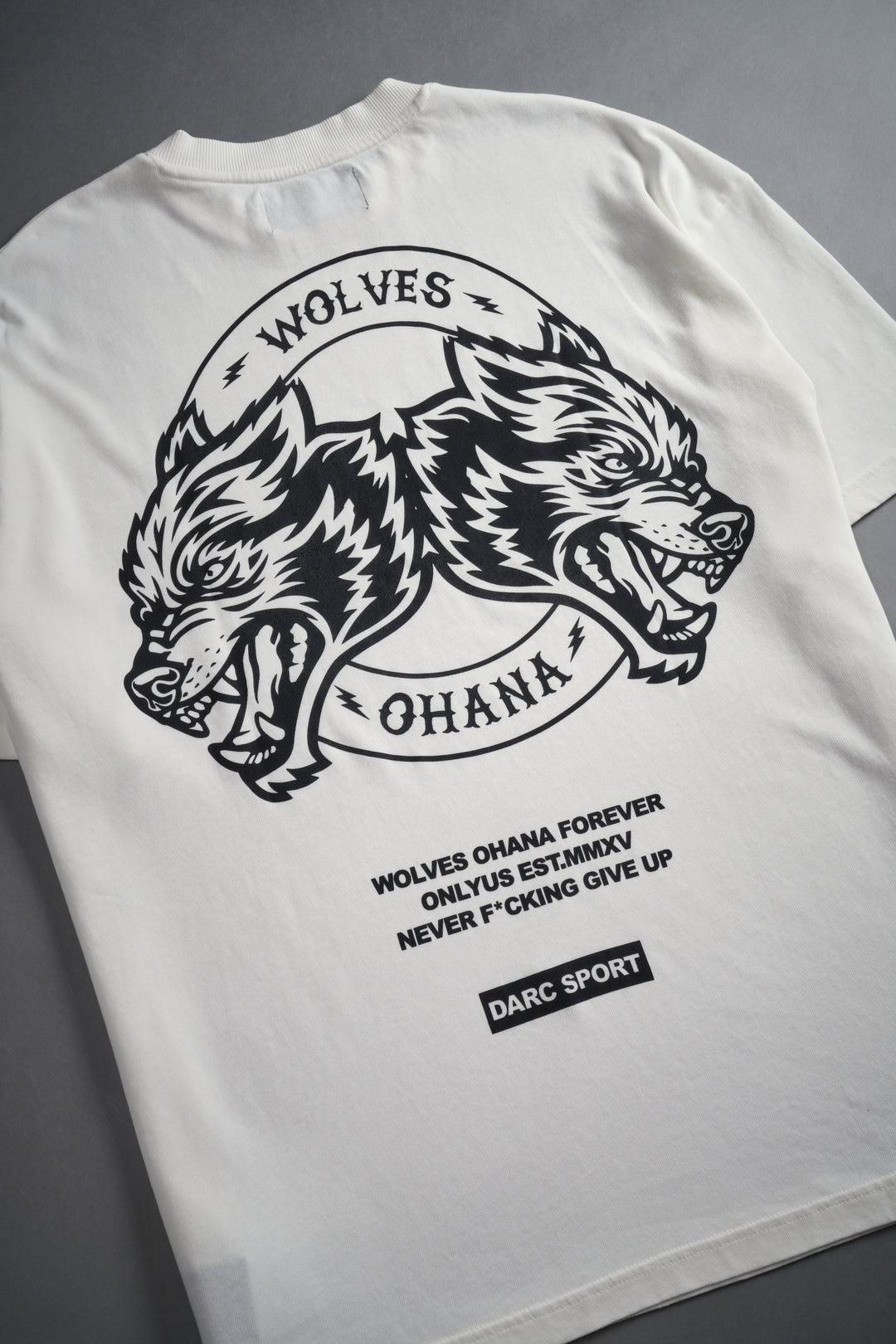 Wolves Ohana Forever "Premium" Oversized Tee in Cream
