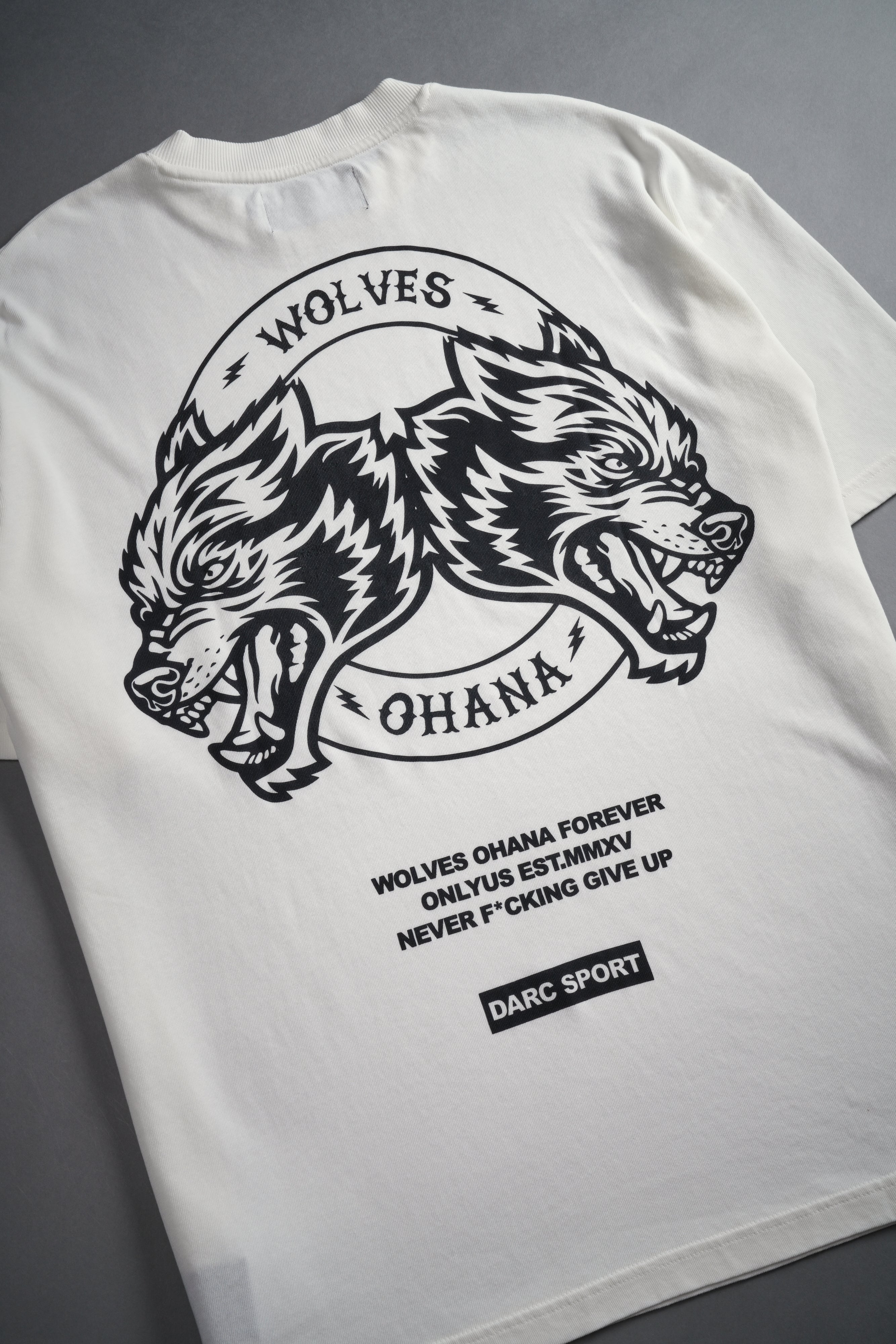 Wolves Ohana Forever "Premium" Oversized Tee in Cream