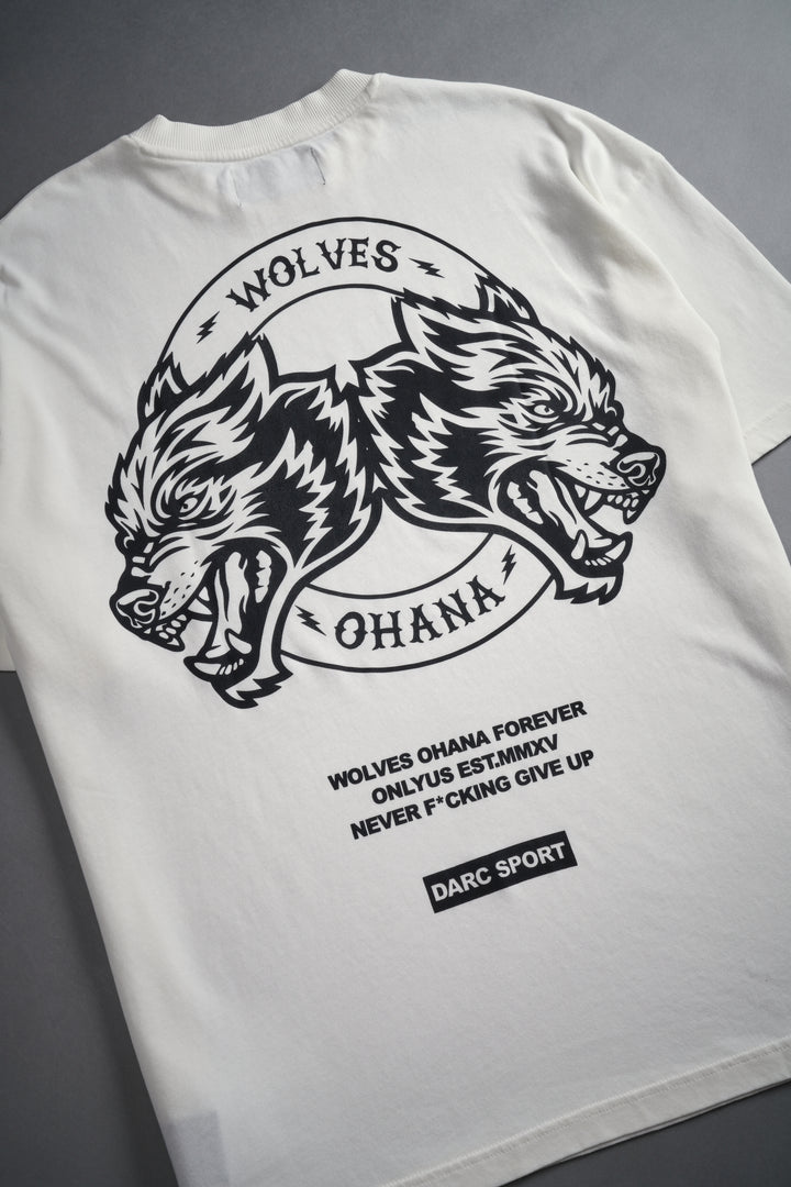 Wolves Ohana Forever "Premium" Oversized Tee in Cream