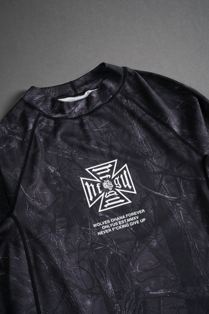 Core Rash Guard in Darc Driftwood Forest Camo